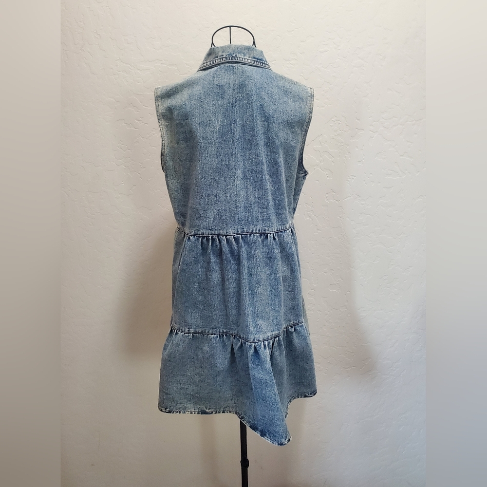 Blue Jean Dress. Size Large. - Picture 3 of 11